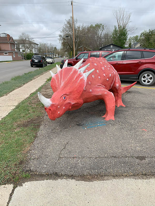 A image of a red dinosaur 