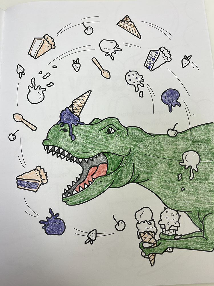 A image of a dinosaur drawing